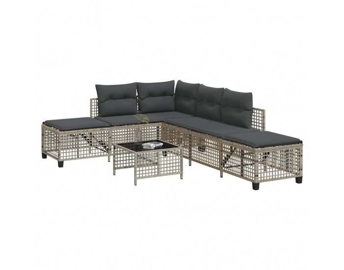 Sonata H Ъглов градински комплект с възглавници, 3 части, полиратан