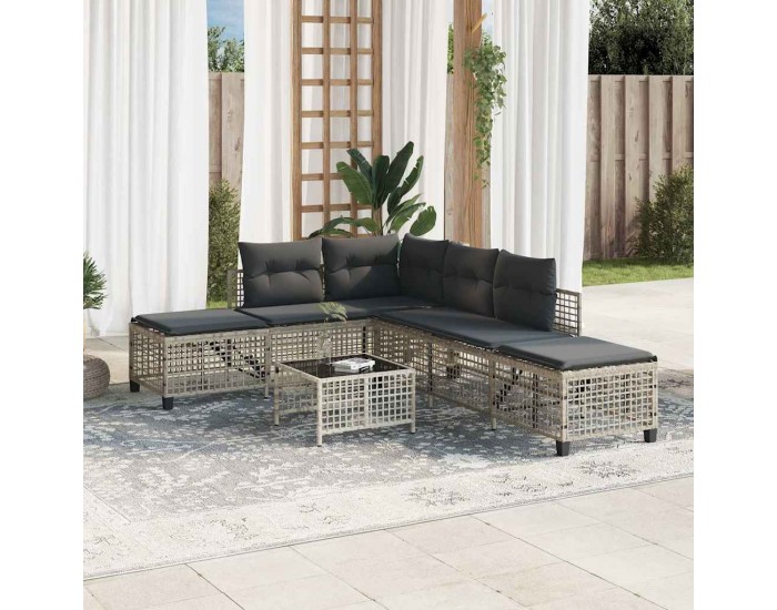 Sonata H Ъглов градински комплект с възглавници, 3 части, полиратан