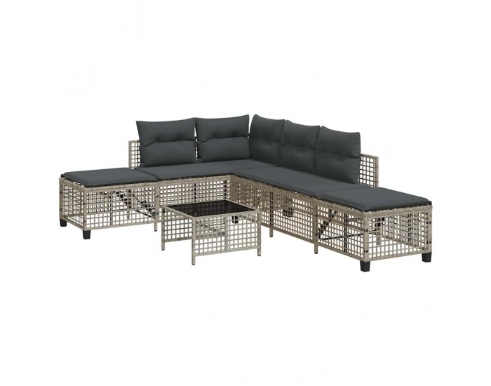 Sonata H Ъглов градински комплект с възглавници, 3 части, полиратан