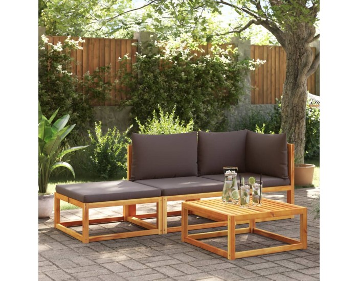 Sonata H Градински диван с възглавници, двуместен, дърво, акация и въже