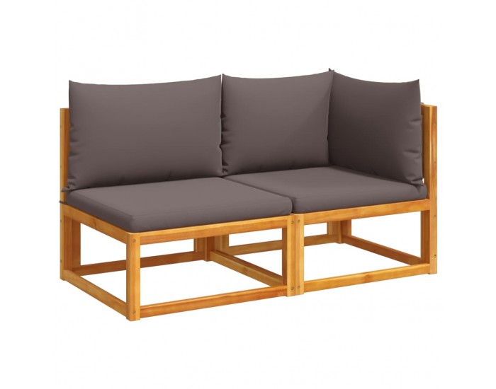 Sonata H Градински диван с възглавници, двуместен, дърво, акация и въже