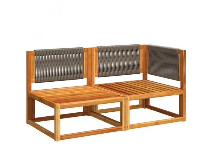 Sonata H Градински диван с възглавници, двуместен, дърво, акация и въже