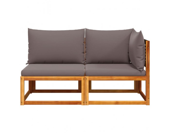 Sonata H Градински диван с възглавници, двуместен, дърво, акация и ратан