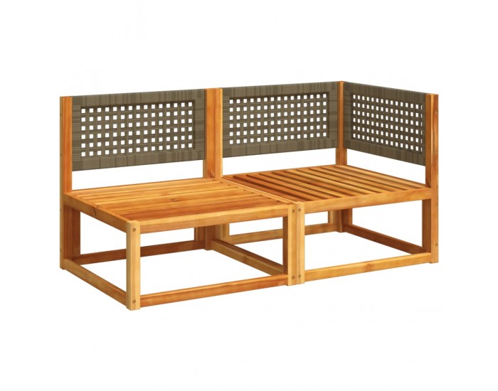 Sonata H Градински диван с възглавници, двуместен, дърво, акация и ратан