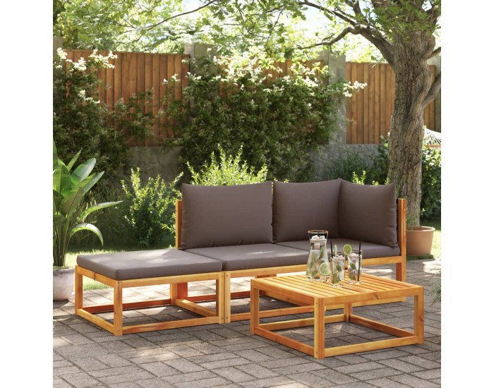 Sonata H Градински диван с възглавници, двуместен, дърво, акация и ратан