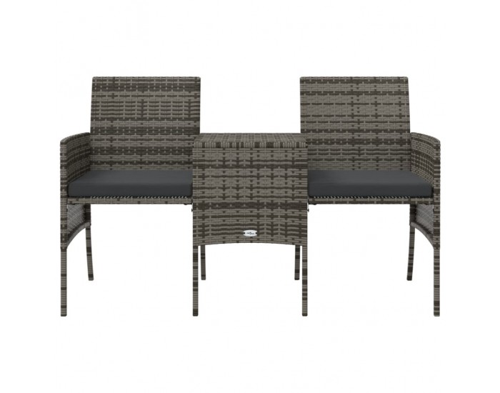 Sonata H 2-местен градински диван с маса и табуретки сив полиратан
