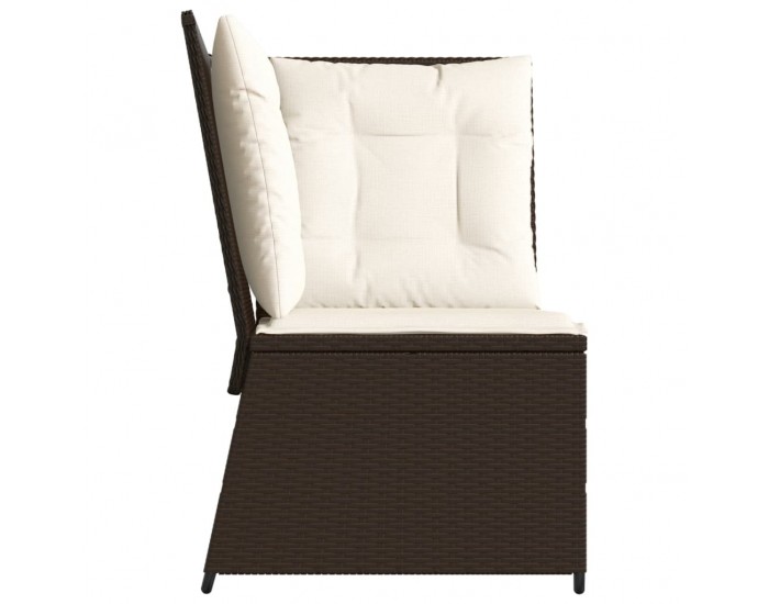 Sonata H Градински ъглов диван с възглавници, кафяв, полиратан