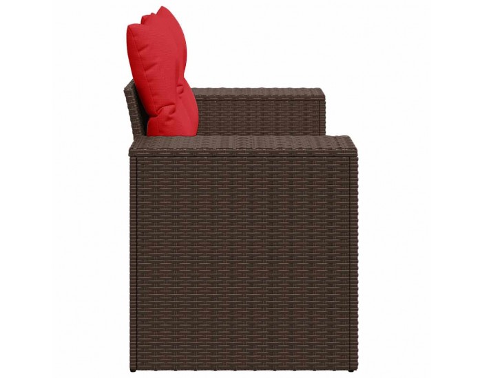 Sonata H Градински диван с възглавници, двуместен, кафяв, полиратан