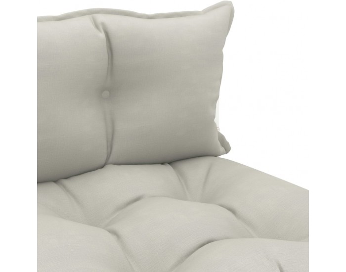 Sonata H Градински палетен среден диван с възглавници таупе, дърво