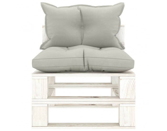 Sonata H Градински палетен среден диван с възглавници таупе, дърво