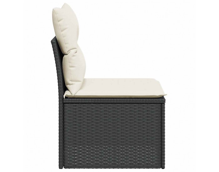 Sonata H Градинско кресло без подлакътници с възглавници черен полиратан