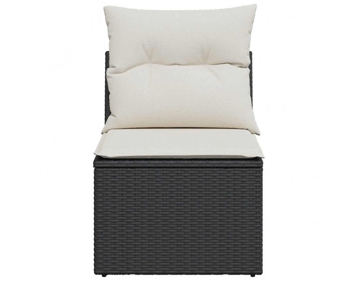 Sonata H Градинско кресло без подлакътници с възглавници черен полиратан