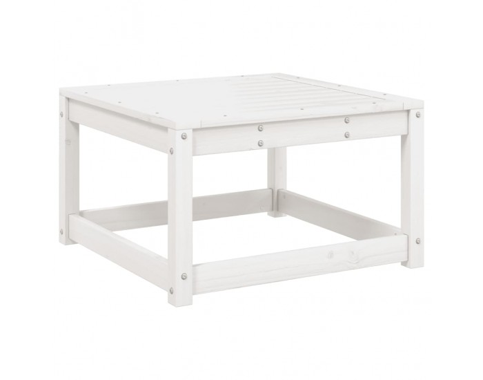 Sonata H Градинска табуретка с възглавници, бяла, борова дървесина масив