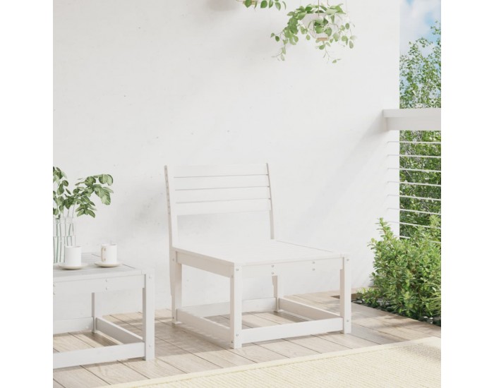 Sonata H Градински диван, бял, бор масив