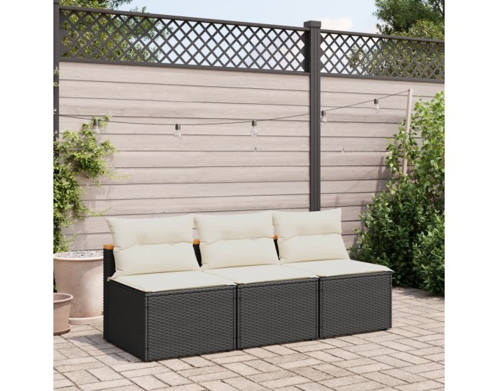 Sonata H Външни кресла без подлакътник възглавници 2 бр черен полиратан