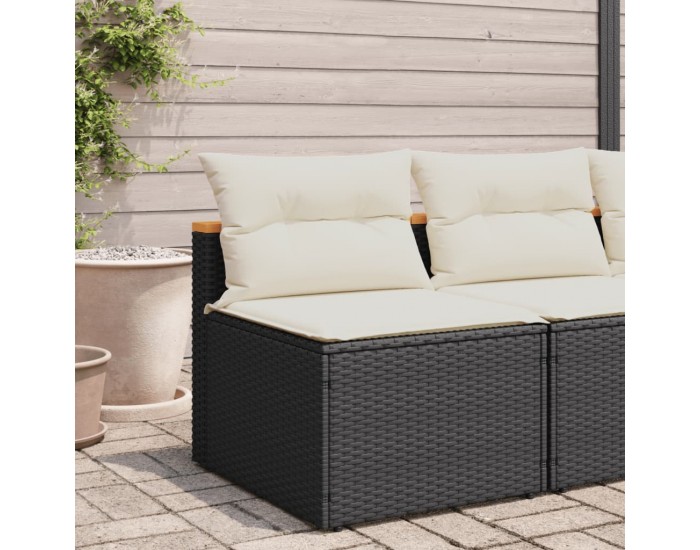 Sonata H Външни кресла без подлакътник възглавници 2 бр черен полиратан