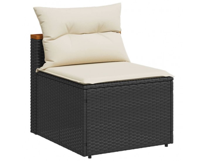 Sonata H Външни кресла без подлакътник възглавници 2 бр черен полиратан