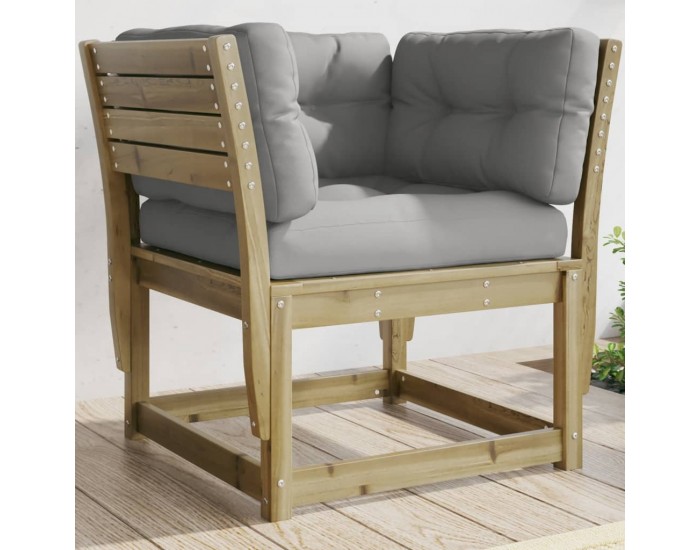 Sonata H Градинско кресло с подлакътник, с възглавници, импрегниран бор