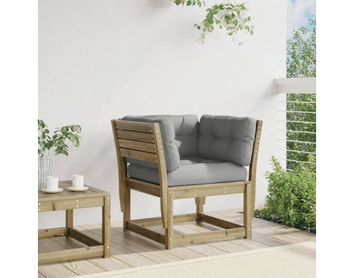 Sonata H Градинско кресло с подлакътник, с възглавници, импрегниран бор