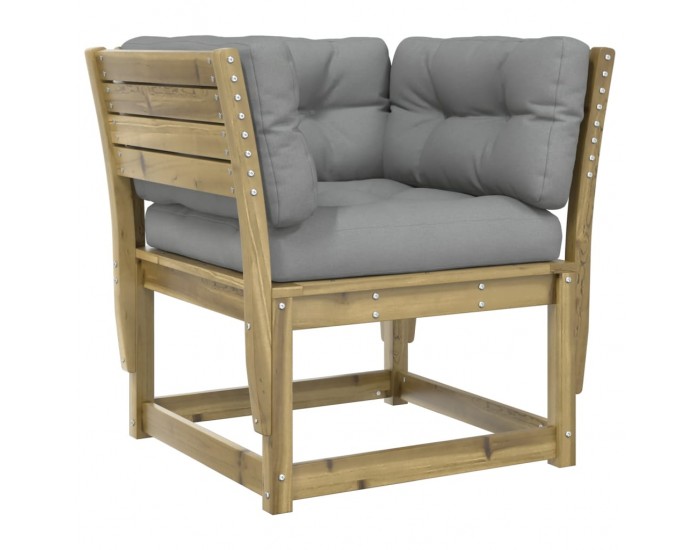 Sonata H Градинско кресло с подлакътник, с възглавници, импрегниран бор
