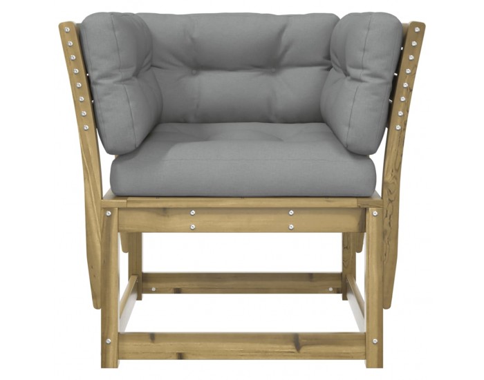 Sonata H Градинско кресло с подлакътник, с възглавници, импрегниран бор