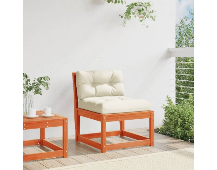 Sonata H Градински диван с възглавници восъчнокафяв бор масив