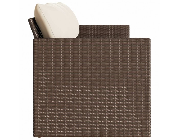 Sonata H 3-местен градински диван с възглавници, кафяв, полиратан