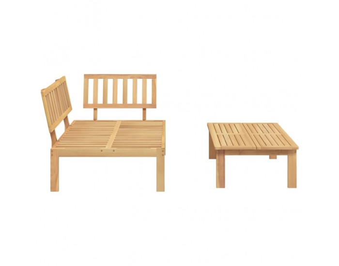 Sonata H Градински диван от палети, 2 части, акация масив