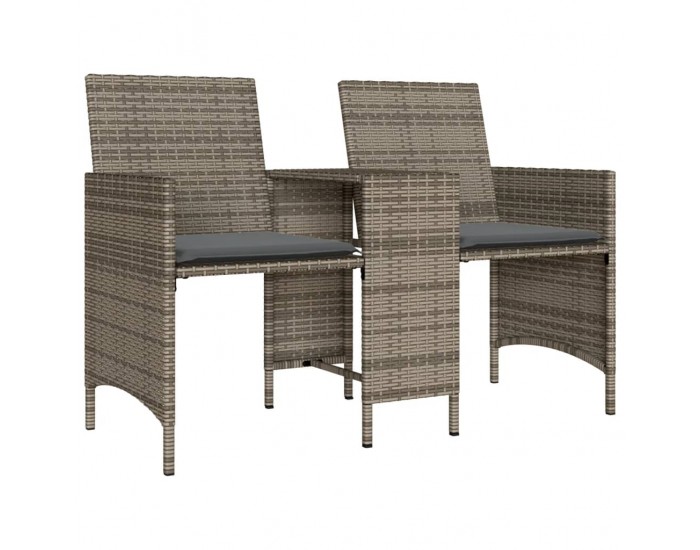 Sonata H 2-местен градински диван с маса и табуретки сив полиратан