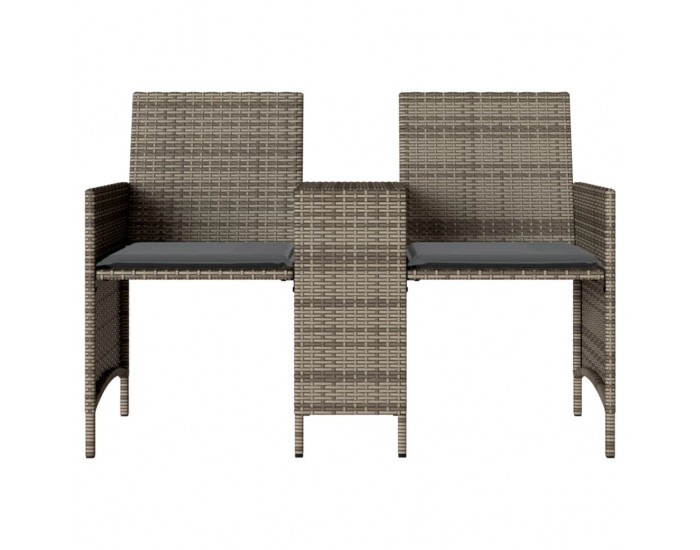 Sonata H 2-местен градински диван с маса и табуретки сив полиратан