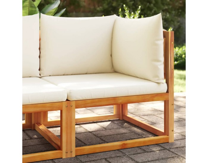 Sonata H Ъглов градински диван с възглавници, дърво, акация и въже