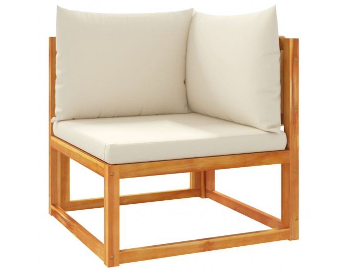 Sonata H Ъглов градински диван с възглавници, дърво, акация и въже