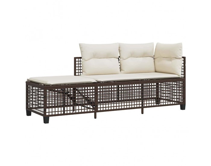 Sonata H Ъглов градински комплект с възглавници 3 части кафяв полиратан