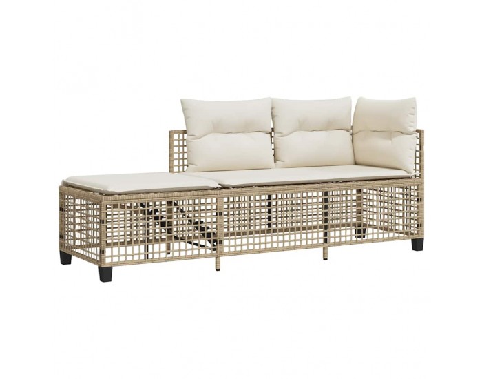 Sonata H Ъглов градински комплект с възглавници 3 части бежов полиратан