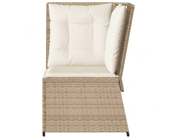 Sonata H Градински ъгъл без подлакътници с възглавници бежов полиратан