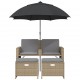 Sonata H 2-местен градински диван с чадър и табуретки бежов полиратан