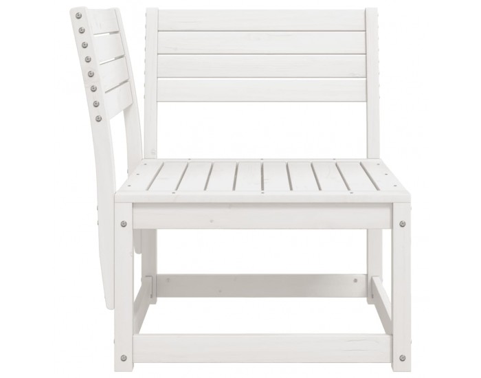 Sonata H Градински ъглов диван, бял, 73x73x78 см, борово дърво масив