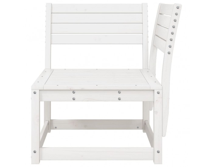 Sonata H Градински ъглов диван, бял, 73x73x78 см, борово дърво масив