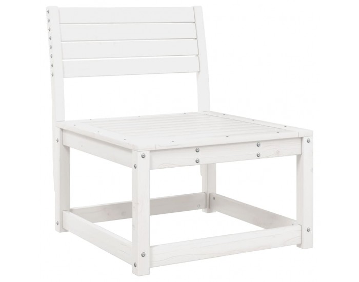 Sonata H Градински диван с възглавници, бял, бор масив