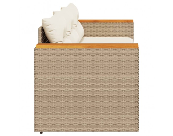 Sonata H Градински диван с възглавници 3-местен бежов полиратан