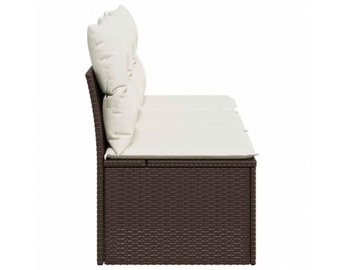 Sonata H 3-местен градински диван с възглавници, кафяв, полиратан