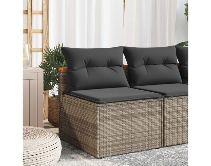 Sonata H Външни кресла без подлакътници с възглавници 2 бр сив полиратан