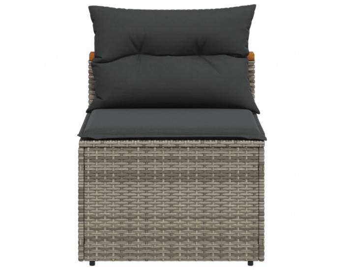 Sonata H Външни кресла без подлакътници с възглавници 2 бр сив полиратан