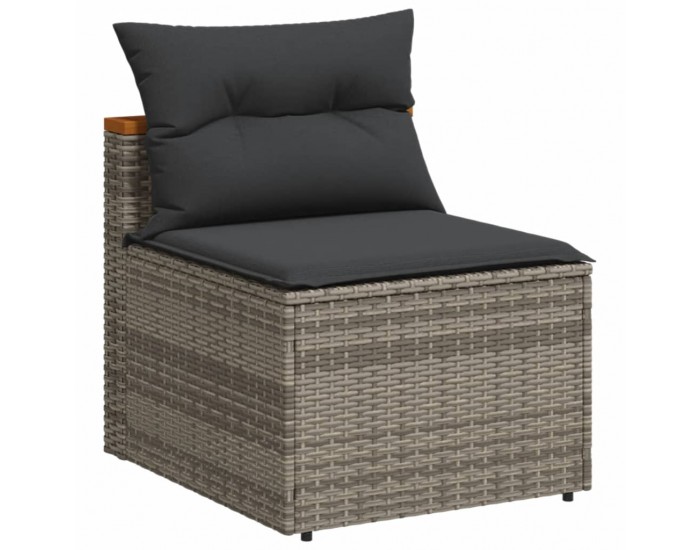 Sonata H Външни кресла без подлакътници с възглавници 2 бр сив полиратан