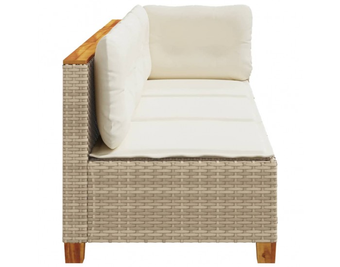 Sonata H Градински диван с възглавници 3-местен бежов полиратан