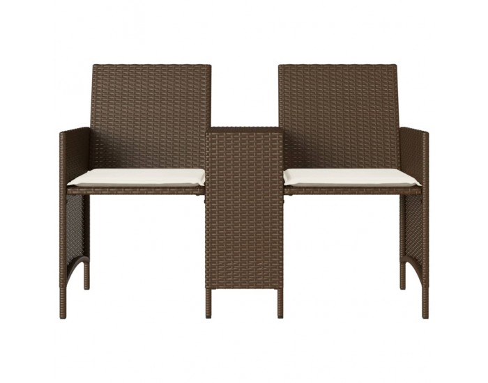 Sonata H 2-местен градински диван с маса и табуретки кафяв полиратан