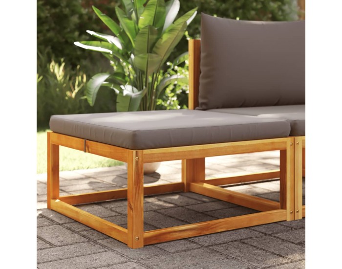 Sonata H Градинска табуретка с възглавница, 65x65x29 см, акация масив