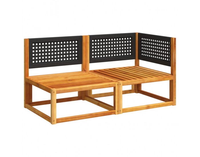 Sonata H Градински диван с възглавници, двуместен, дърво, акация и ратан