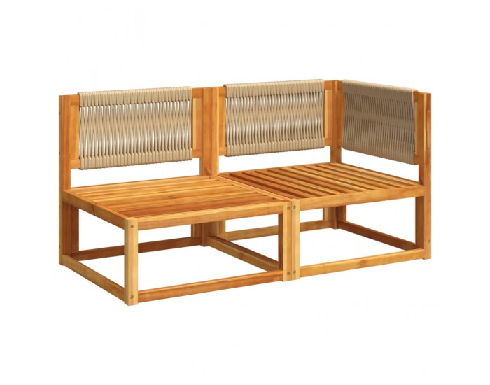 Sonata H Градински диван с възглавници, двуместен, дърво, акация и въже