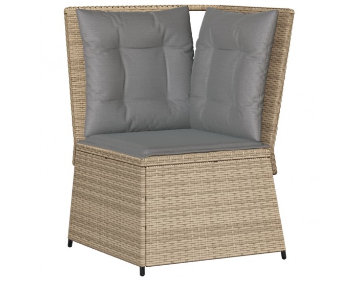 Sonata H Градински ъгъл без подлакътници с възглавници бежов полиратан